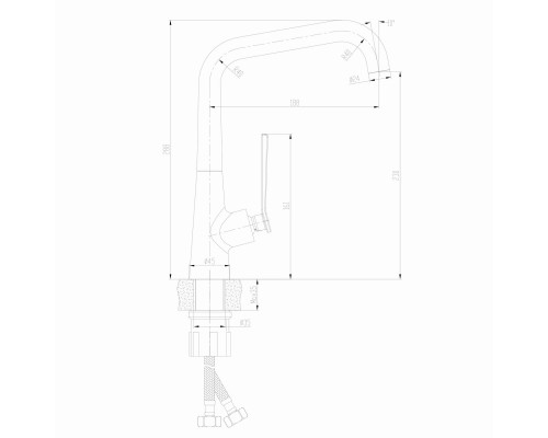 Змішувач для кухні TOPAZ TEEL TT 24401-H59