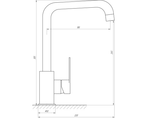 Змішувач для кухні TOPAZ BARTS TB 07423-H36