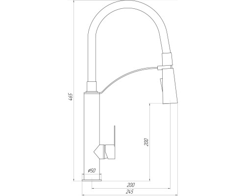 Змішувач для кухні TOPAZ BARTS TB 8817-H18