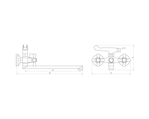 Змішувач для ванни DOMINO DBF-227-35MEC-CRUIZE