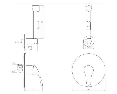 Змішувач гігієнічний Globus Lux Solly GLSO-0110