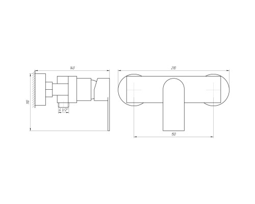 Змішувач для душу Globus Lux SHS-105-M