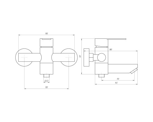Змішувач для ванни Globus Lux RING SR-102N