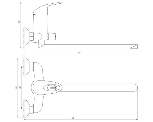Змішувач для ванни Globus Lux Smart GLSM-0208