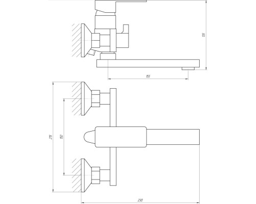 Змішувач для ванни Globus Lux Milano GLM-0102N
