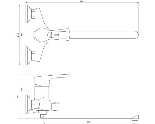 Змішувач для ванни Globus Lux SEVA GLSV-0208