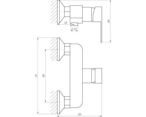 Змішувач для душу Globus Lux Milano GLM-105N-10-BB