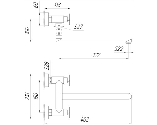 Змішувач для ванни Globus Lux DUKAT-8 SD8-108