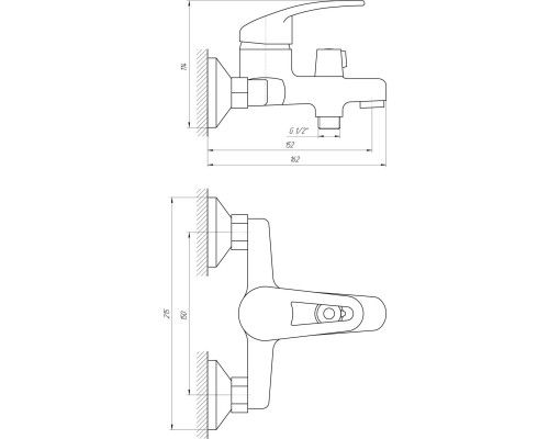 Змішувач для ванни Globus Lux Caprice GLCA-0102N