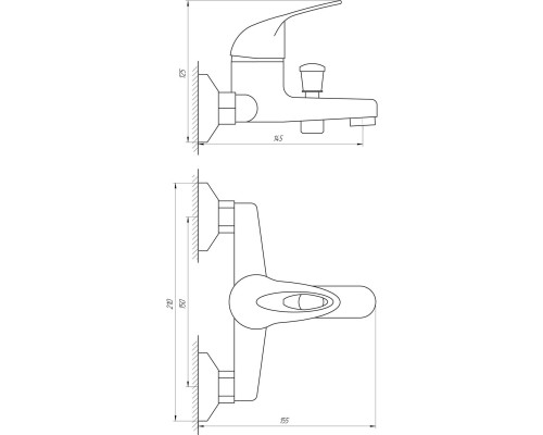 Змішувач для ванни Globus Lux Sena GLS-102