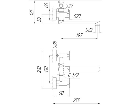 Змішувач для ванни Globus Lux DUKAT-8 SD8-102N