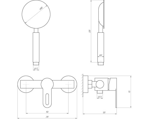 Змішувач для душу Globus Lux RING SR-105