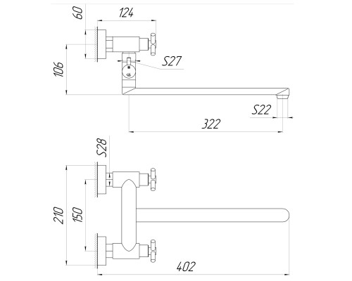 Змішувач для ванни Globus Lux DUKAT SD4-108