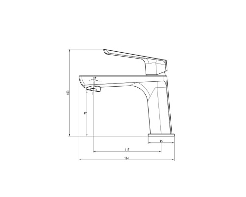 Змішувач для умивальника TOPAZ LEXI TL 21201-H57-CW